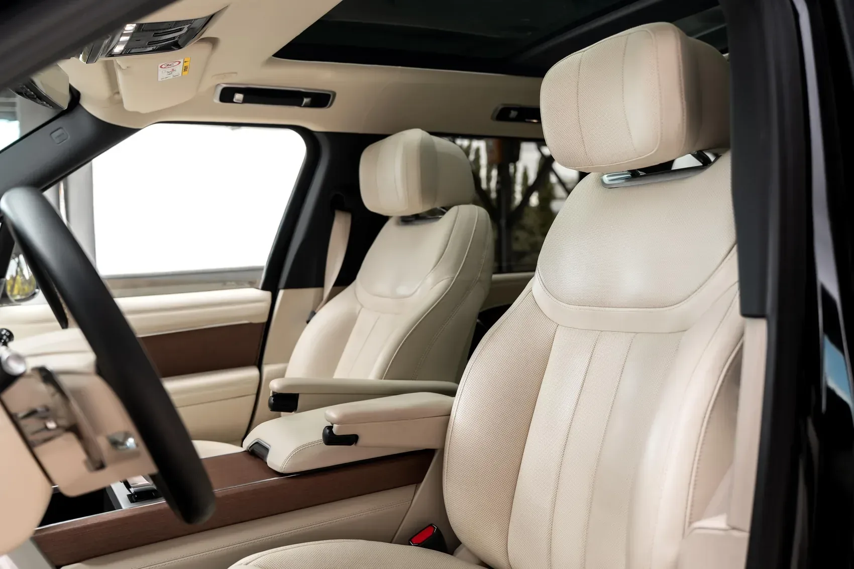 Detail of the perforated leather seats