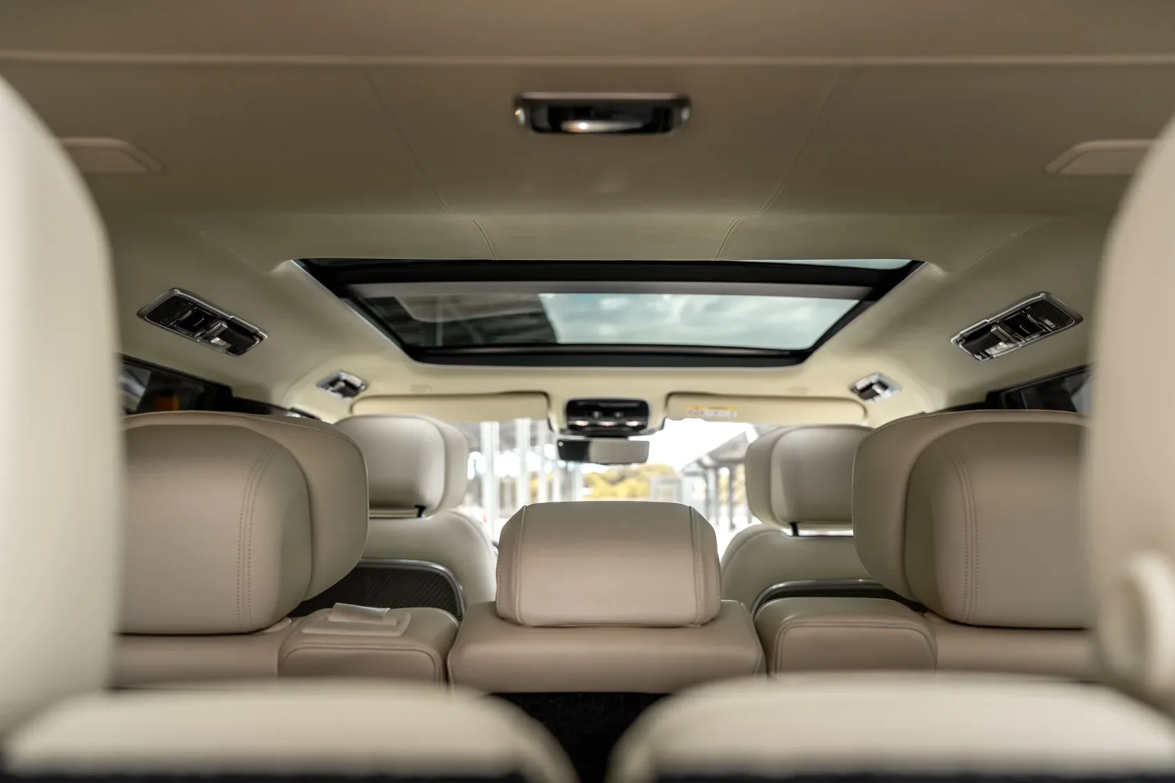 Forward view under the panoramic sunroof